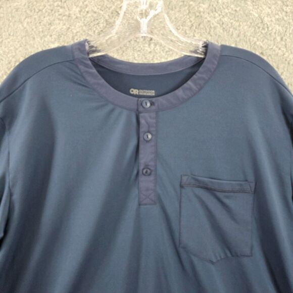 Outdoor Research Shirt Men's Blue Baritone Henley Performance Wicking Size XL - Picture 2 of 14